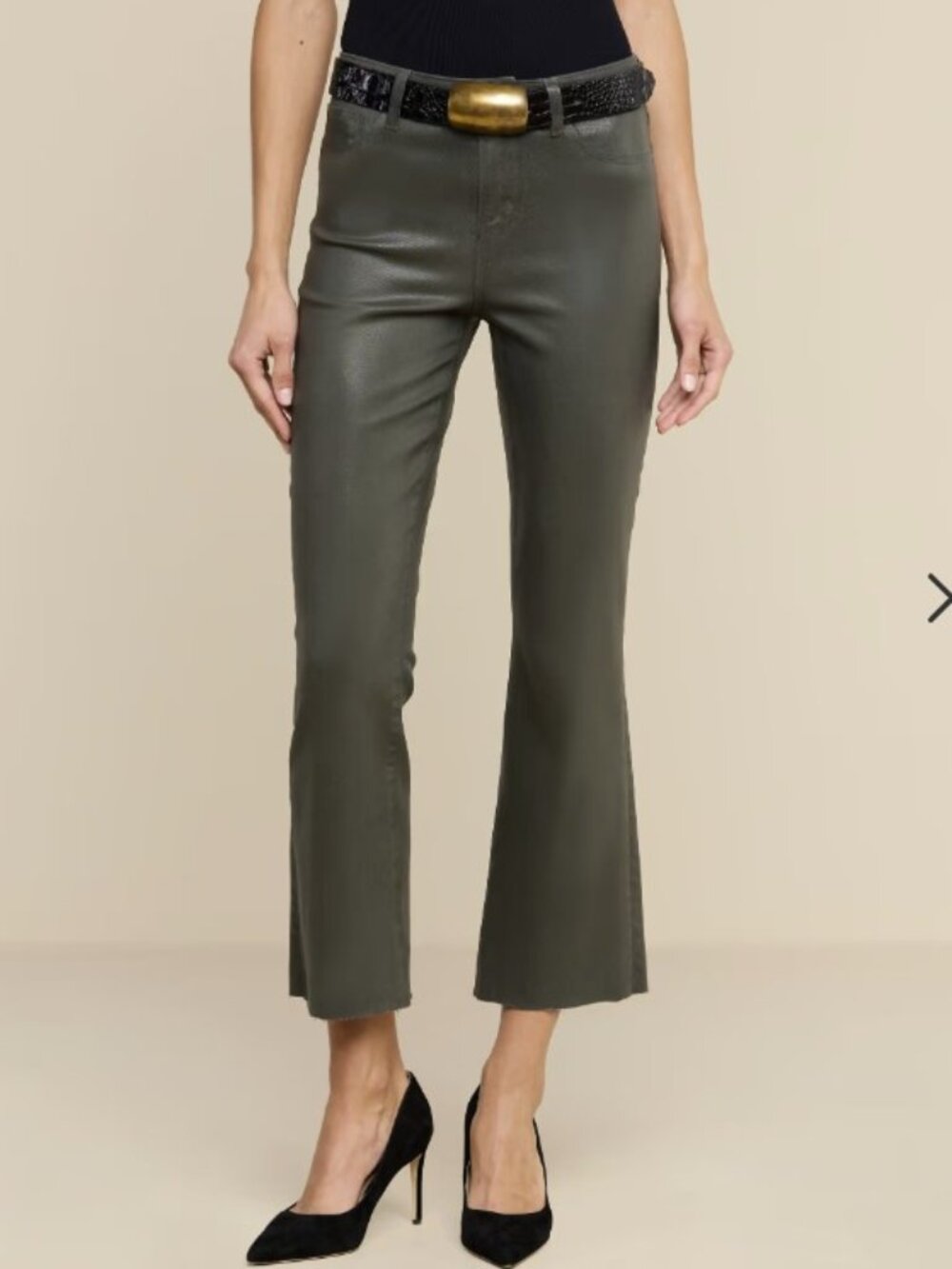 L'Agence Kendra Coated Cropped Jeans NWT
